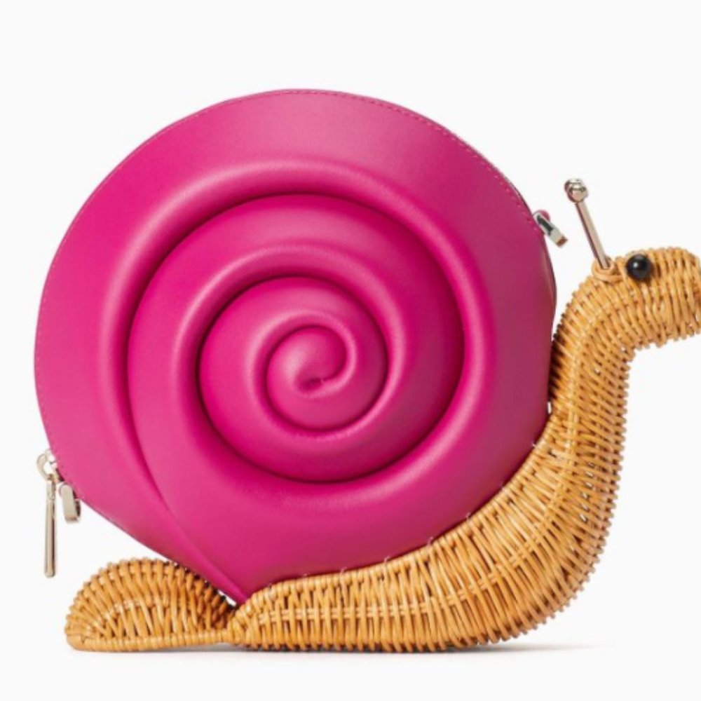 Kate Spade Snail WICKER Crossbody Pink Enchanted - Picture 1 of 2